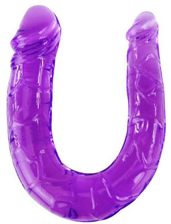 Фиолетовый двусторонний фаллоимитатор - 29,8 см. Eroticon 30384