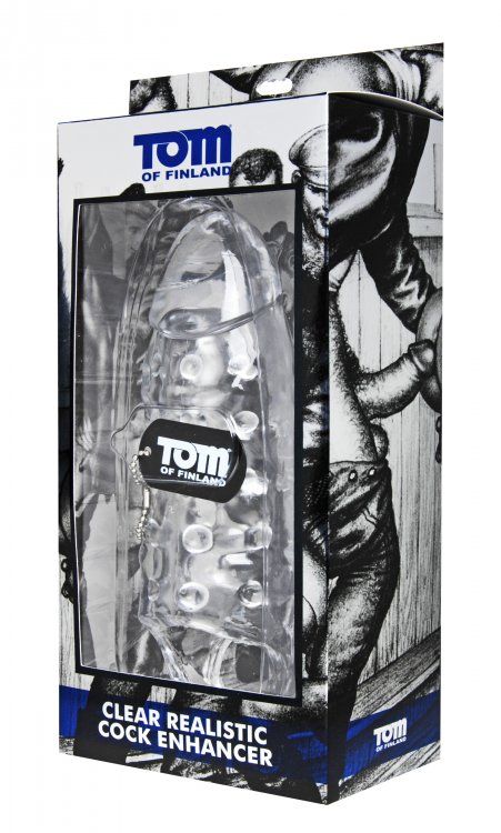 Насадка на член с кольцом для мошонки Tom of Finland Clear Realistic Cock Enhancer - 24 см. - фото 157296