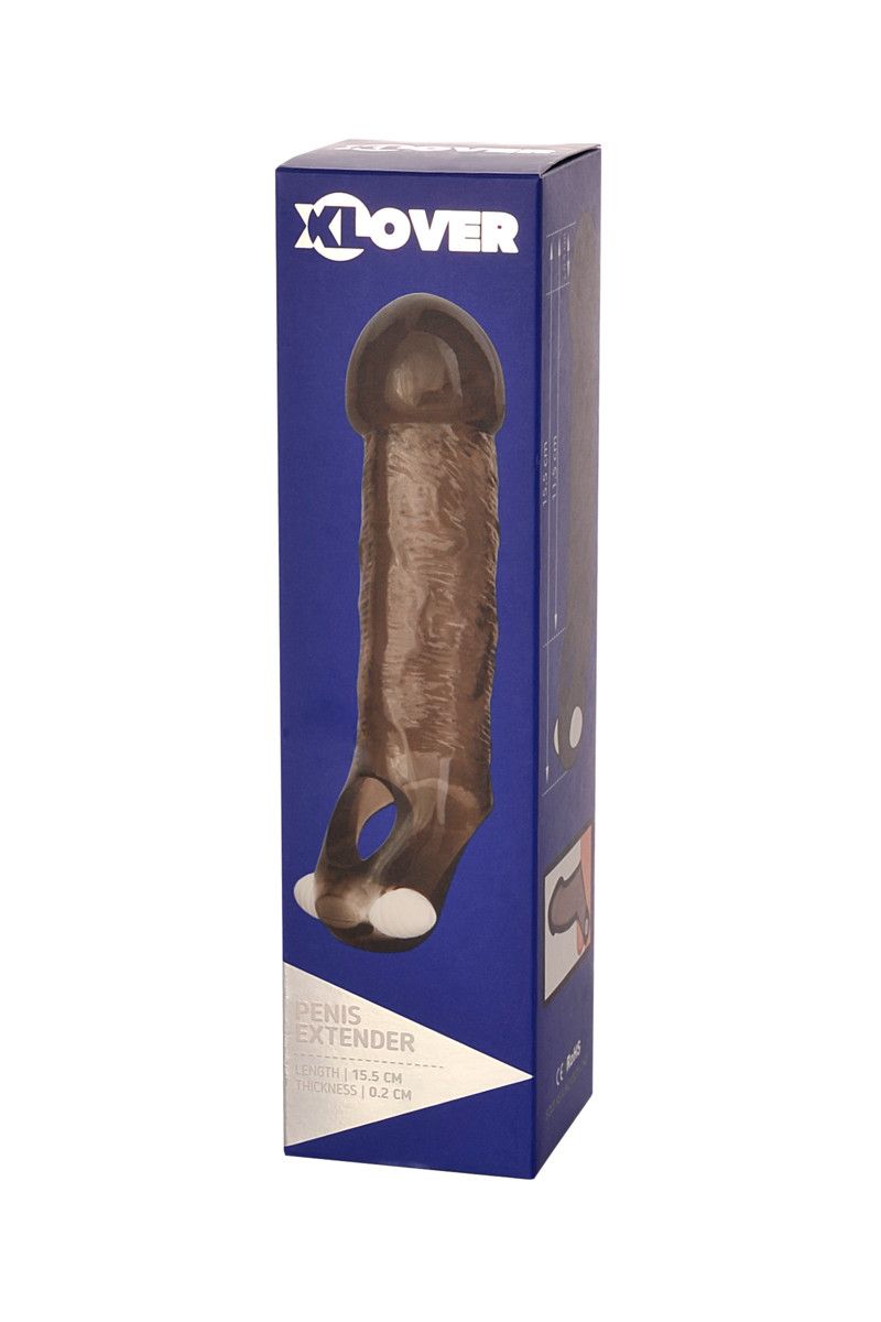 Закрытая дымчатая насадка Toyfa XLover с подхватом - 15,5 см. - фото 159124