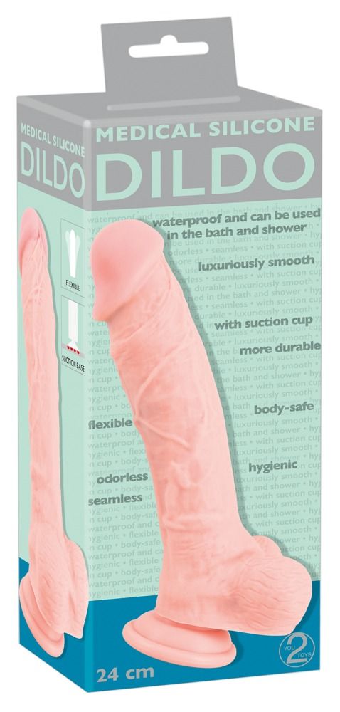 Реалистичный фаллоимитатор Medical Silicone Dildo - 24 см. - фото 159479