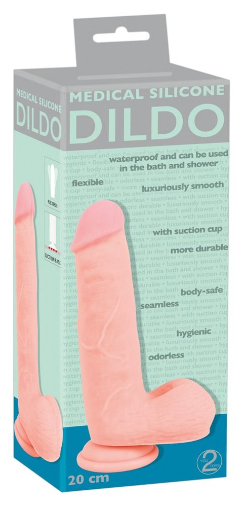 Фаллоимитатор Medical Silicone Dildo - 20 см. - фото 159484