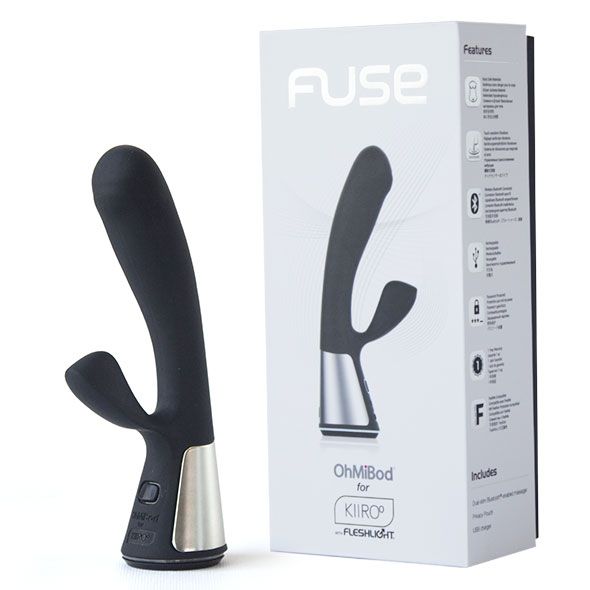 Чёрный интерактивный вибратор Kiiroo Ohmibod Fuse - 18 см. - фото 159551