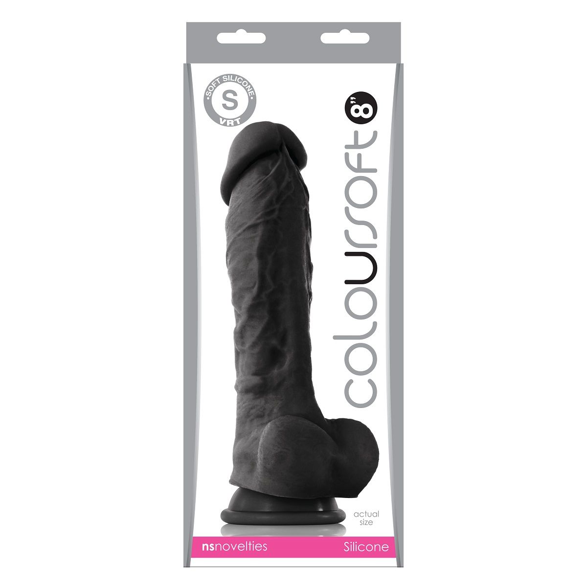 Чёрный фаллоимитатор на присоске ColourSoft 8 Soft Dildo - 23,5 см. - фото 159765