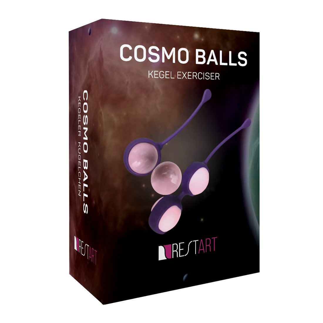 Фиолетовые вагинальные шарики Cosmo Balls с парой сменных шаров - фото 160667