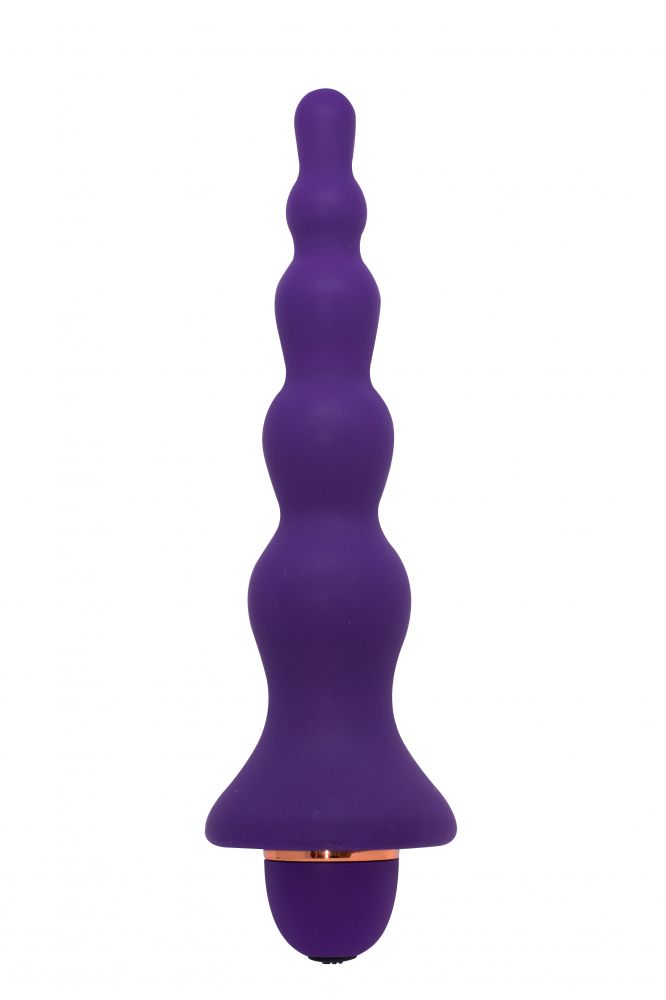 Фиолетовая анальная ёлочка с вибрацией - 20 см. - фото 162645