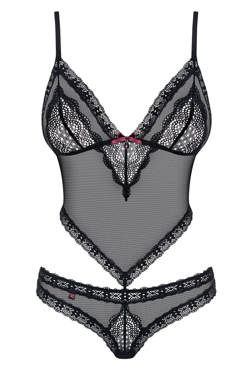 Полупрозрачное боди с открытой спиной - фото 160967