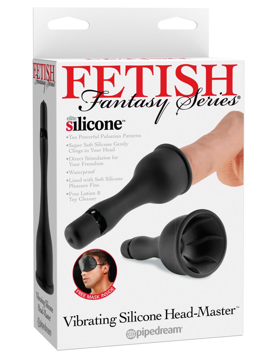 Вибростимулятор для головки члена с сосущим эффектом Vibrating Silicone Head-Master - фото 161321