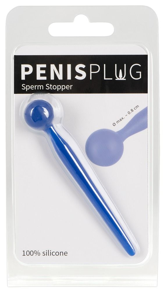 Синий уретральный стимулятор Penis Plug - 9,6 см. - фото 165009