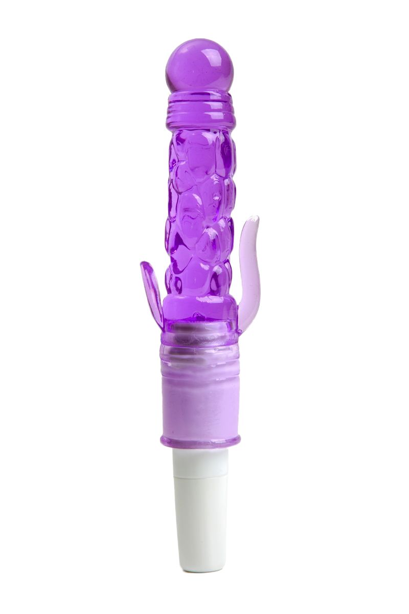 Фиолетовый вибратор с дополнительными отростками - 21 см. - фото 165397