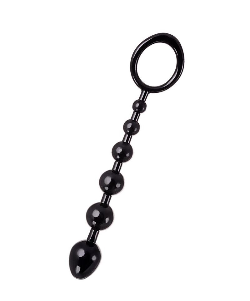 Анальная цепочка черного цвета A-toys - 19,8 см. - фото 166806