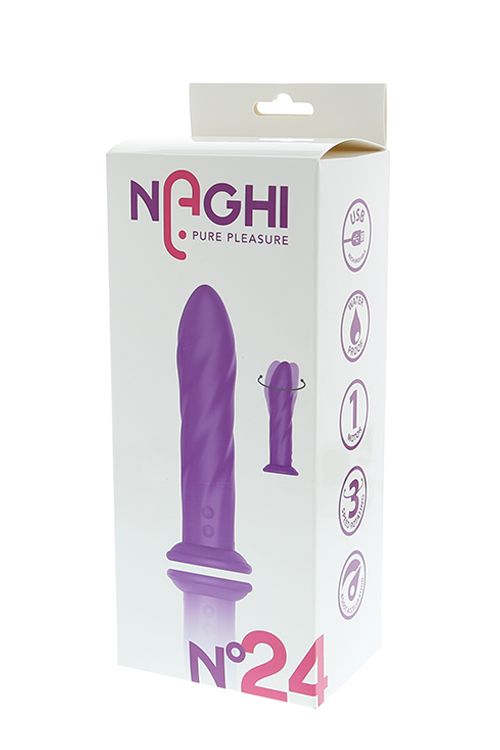 Фиолетовый вибратор-ротатор NAGHI NO.24 RECHARGEABLE VIBRATOR - 17,5 см. - фото 167922