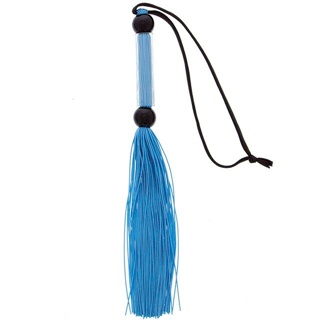 Голубая мини-плеть из силикона и акрила SILICONE FLOGGER WHIP - 25,6 см. Blush Novelties 520087