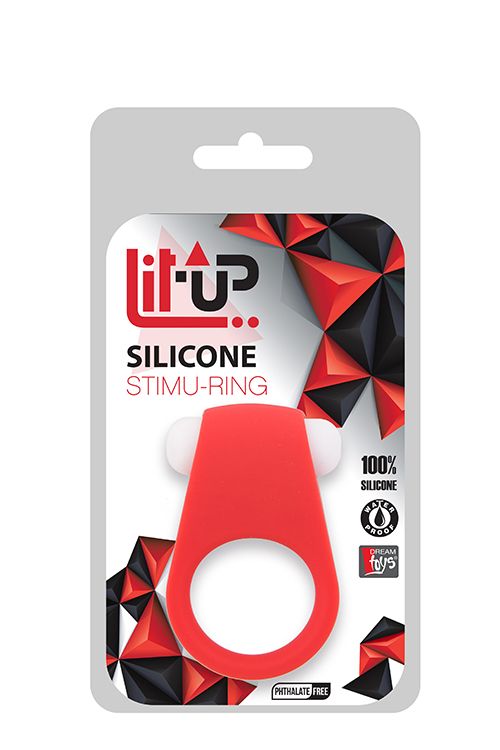 Красное эрекционное кольцо LIT-UP SILICONE STIMU RING 4 - фото 182971