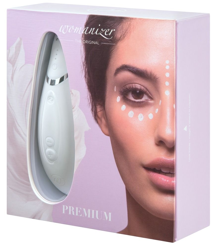 Белый бесконтактный клиторальный стимулятор Womanizer Premium - фото 168599