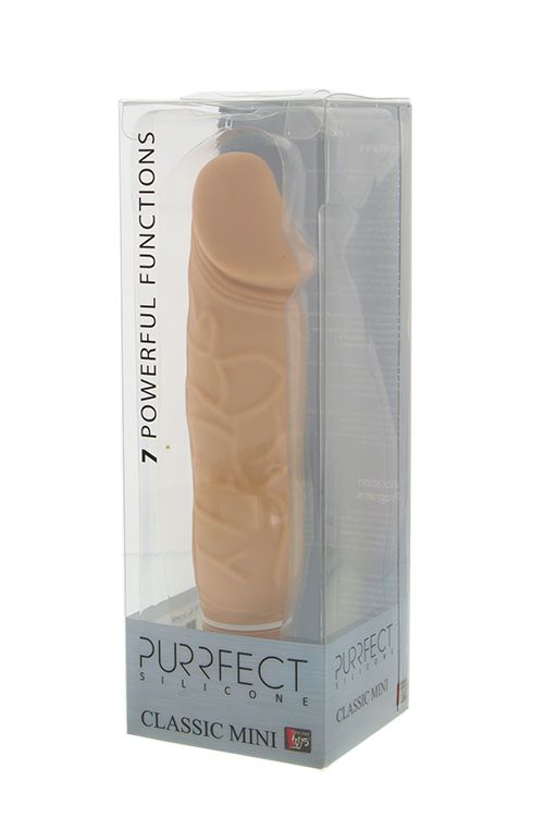 Телесный вибратор PURRFECT SILICONE CLASSIC MINI - 15 см. - фото 169472