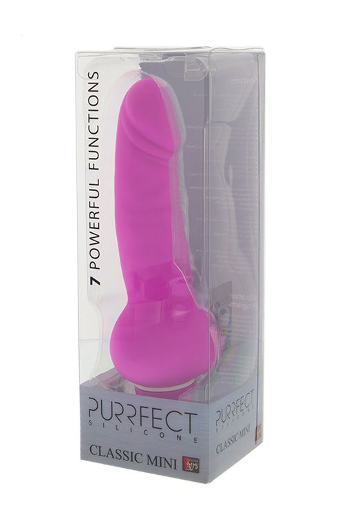 Розовый вибратор-реалистик PURRFECT SILICONE CLASSIC MINI - 14 см. - фото 169474