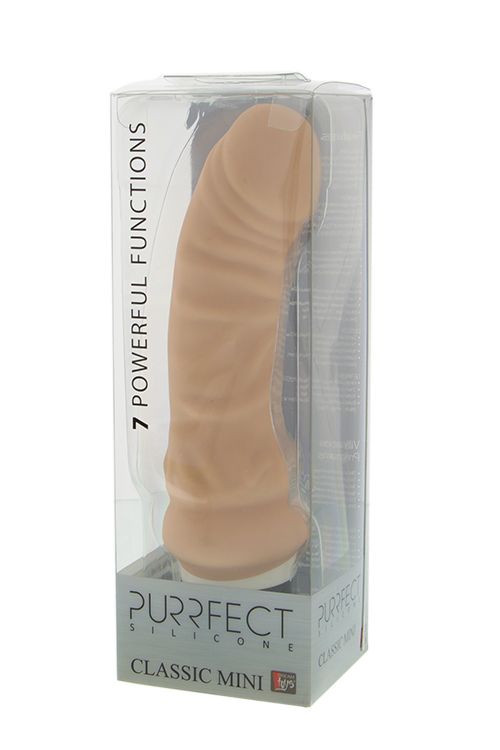 Вибратор-реалистик с богатым рельефом PURRFECT SILICONE CLASSIC MINI - 16 см. - фото 169478