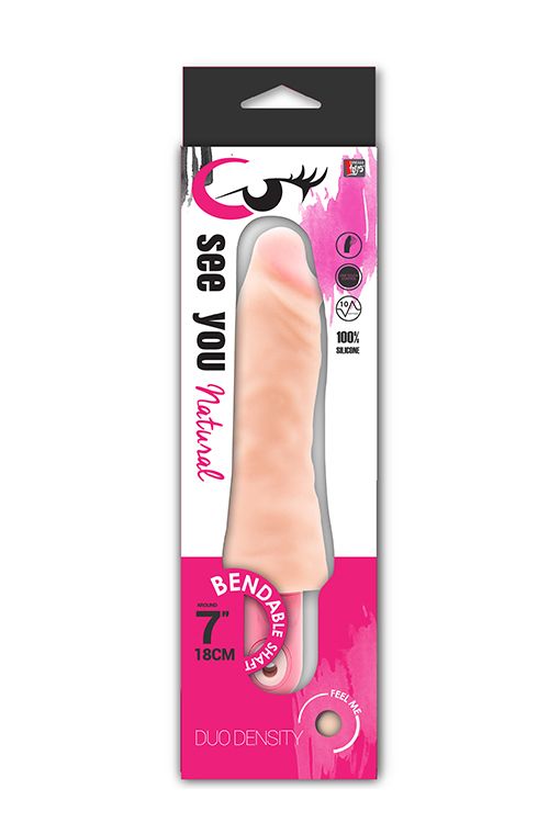 Телесный вибратор SEE YOU NATURAL DUAL DENSITY - 18 см. - фото 169514