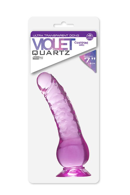 Фиолетовый фаллоимитатор QUARTZ VIOLET 7INCH PVC DONG - 17,8 см. - фото 169615