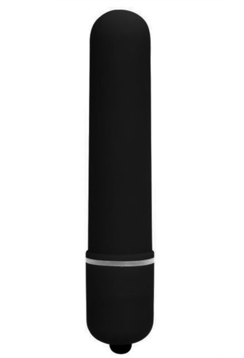Черная вытянутая вибропуля - 10,2 см. - фото 201256
