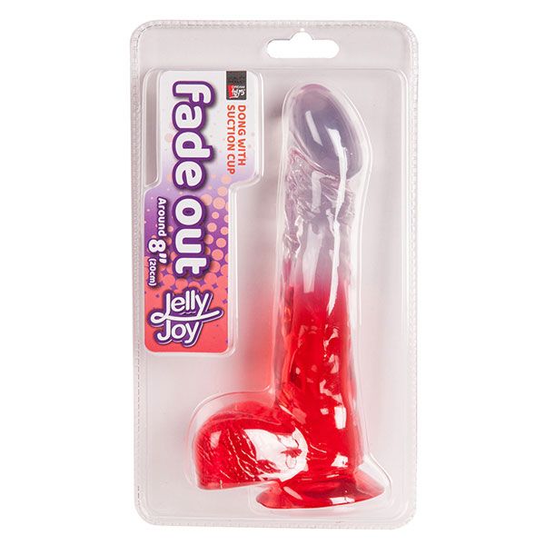 Красный фаллоимитатор с прозрачной верхней частью JELLY JOY FADE OUT DONG 8INCH - 20,3 см. - фото 171982