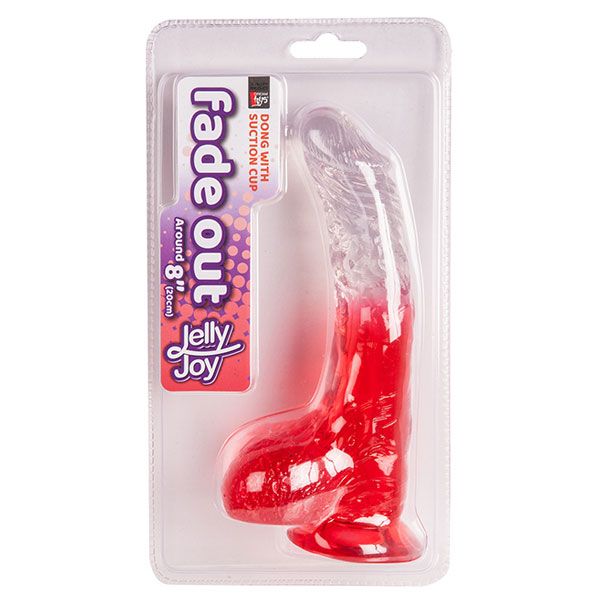 Красный фаллоимитатор с прозрачной верхней частью JELLY JOY FADE OUT DONG 8INCH - 20 см. - фото 171986