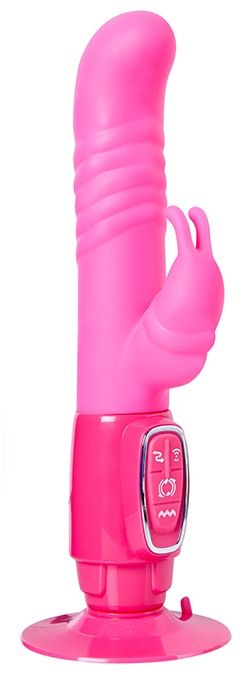 Розовый реалистичный вибратор SEX CONQUEROR SPIRAL MOTION DUO VIBE - 21 см.