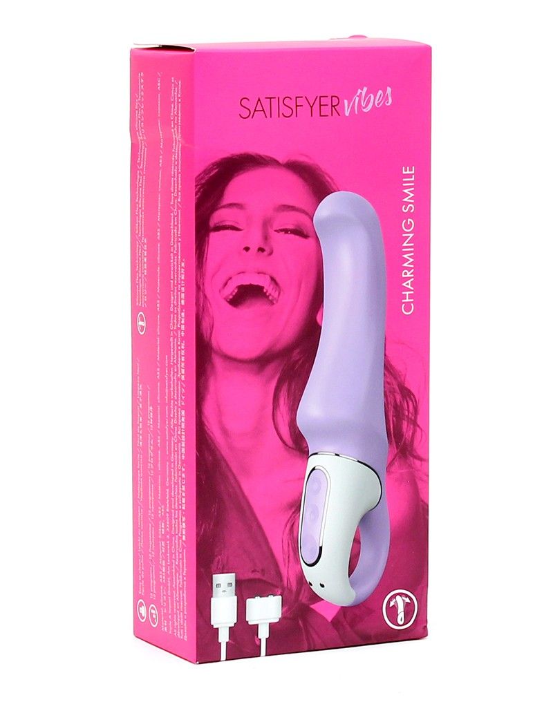 Сиреневый вибратор Satisfyer Vibes Charming Smile - 18,5 см. - фото 172408