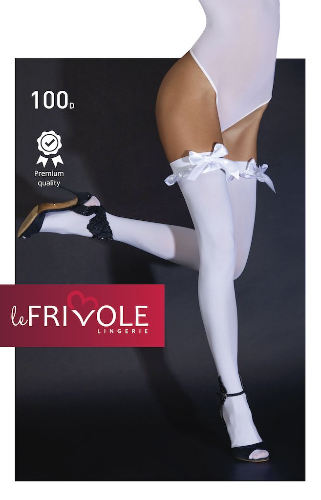 Плотные чулки с атласными бантами спереди - фото 172982