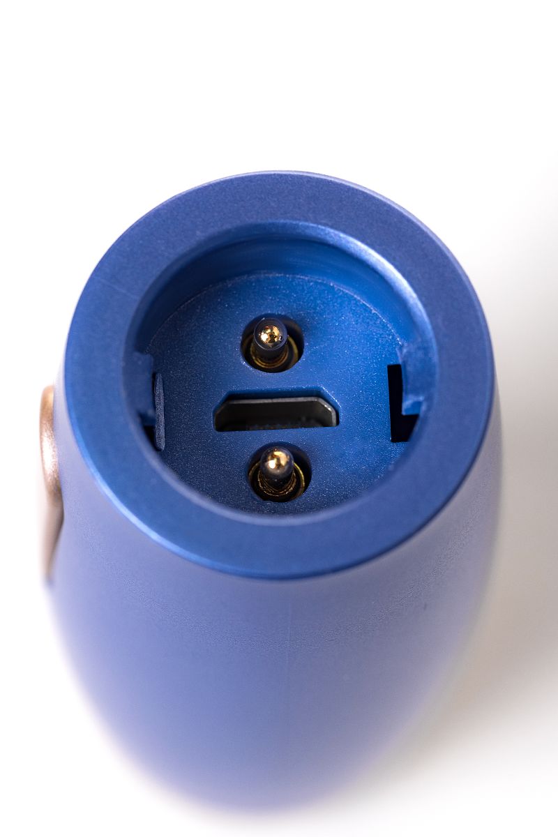 Синий вибратор Le Stelle PERKS SERIES EXC с 2 сменными насадками - фото 173356