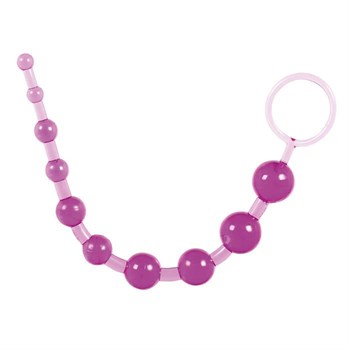Фиолетовая анальная цепочка с ручкой-кольцом - 25 см. Toy Joy 3006009258