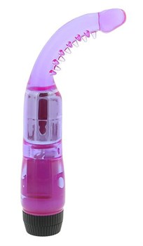 Фиолетовый вибромассажер G-точки с усиками - 19 см.