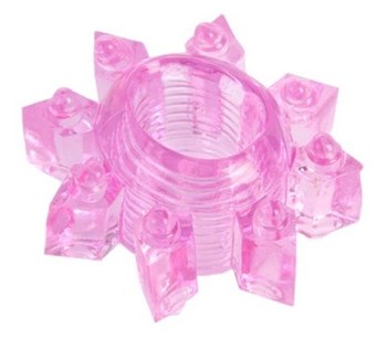 Розовое гелевое эрекционное кольцо-звезда Toyfa Basic 818002-3
