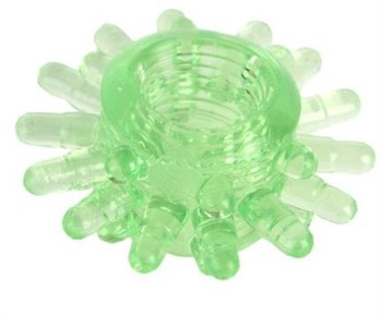 Зеленое эрекционное кольцо с шипами Toyfa Basic 818003-7