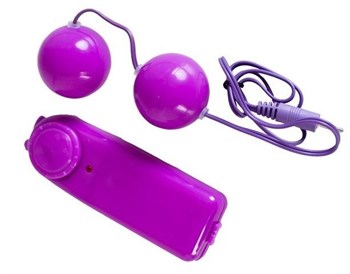 Фиолетовые вагинальные шарики с вибрацией Toyfa Basic 885007