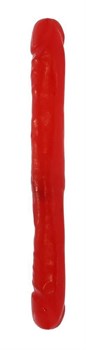 Двусторонний красный фаллоимитатор - 30 см.