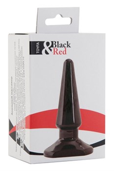 Черная анальная втулка Black Red - 10 см.