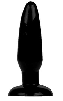 Чёрная анальная пробка с присоской - 13,5 см.