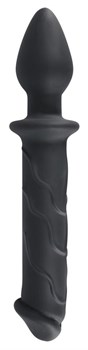 Черный двусторонний стимулятор Dildo   Plug - 22,8 см.