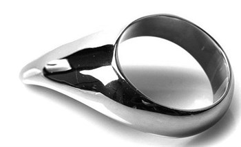 Серебристое металлическое эрекционное кольцо Teardrop Cockring