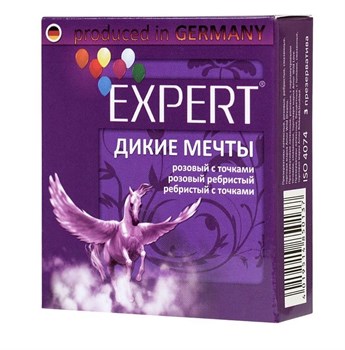 Презервативы с точками и ребрами Expert  Дикие мечты  - 3 шт. 