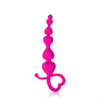 Розовая анальная цепочка Cosmo с петелькой - 14,5 см. Bior toys CSM-23013