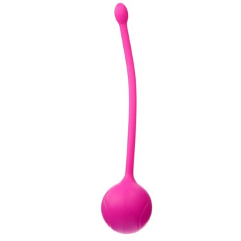 Розовый металлический шарик с хвостиком в силиконовой оболочке