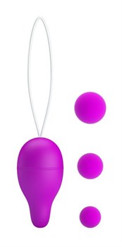 Лиловое вагинальное яйцо с утяжеляющими шариками Kegel Ball