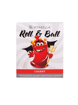Стимулирующий презерватив-насадка Roll  Ball Cherry