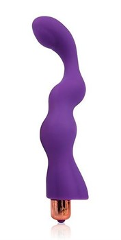 Фиолетовый рельефный вибромассажер - 17,5 см.