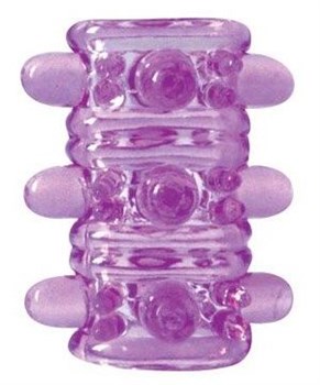 Открытая фиолетовая насадка на пенис Crystal Sleeve - 5,5 см. Bior toys EE-10085-1