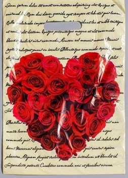 Подарочный пакет  Сердце из роз  - 30 х 40 см. Сима-Ленд 2476929