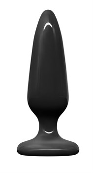 Черная конусовидная анальная пробка Plug № 5 - 10,1 см.