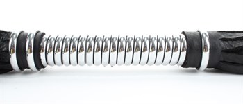 Черная длинная плеть с серебристой ручкой - 60 см.